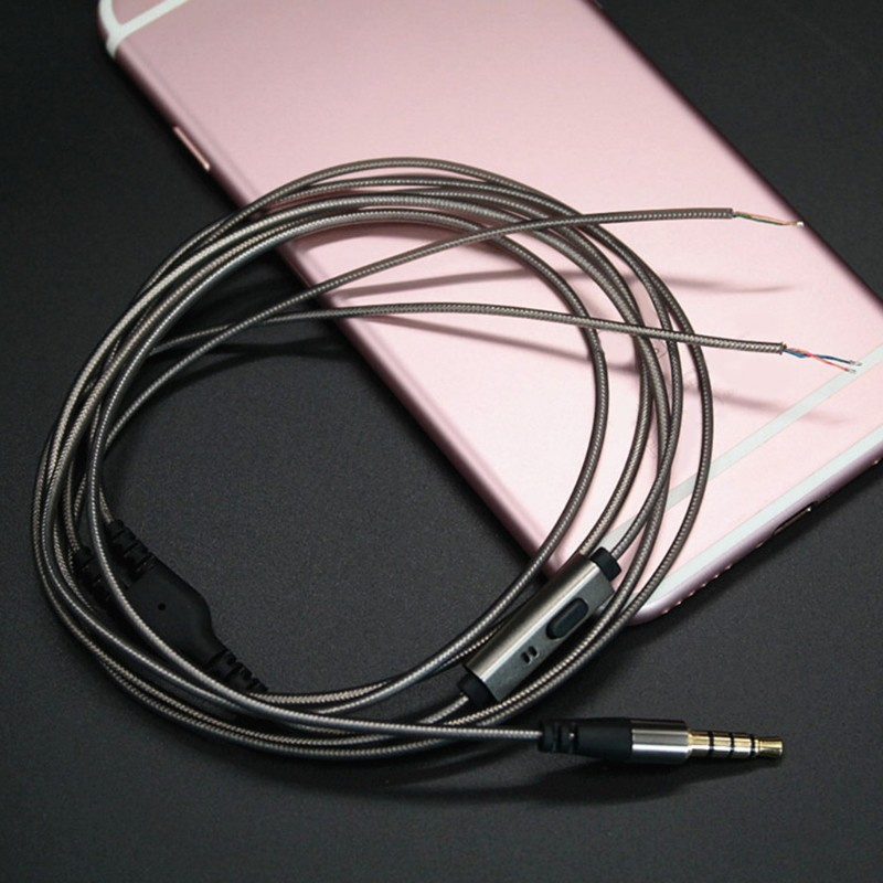 CRE  1.2m With Mic DIY Earphone Cable High Quality Replacement Cable Wire For Repair