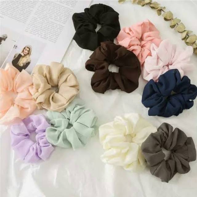 Scrunchie Hijab Ikat Rambut Cempol Rambut Medium Dan Mini