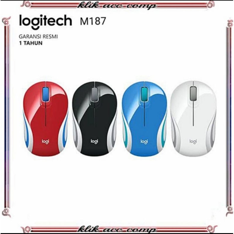 Logitech Mouse Wireless M187 ORIGINAL / M187 ULTRA PORTABLE WIRELESS