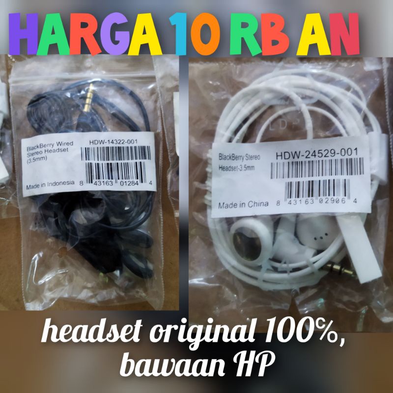 Headset original blackberry, headset samsung original