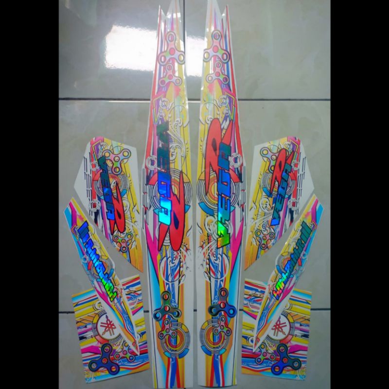 striping sticker tranparan hologram vega r new