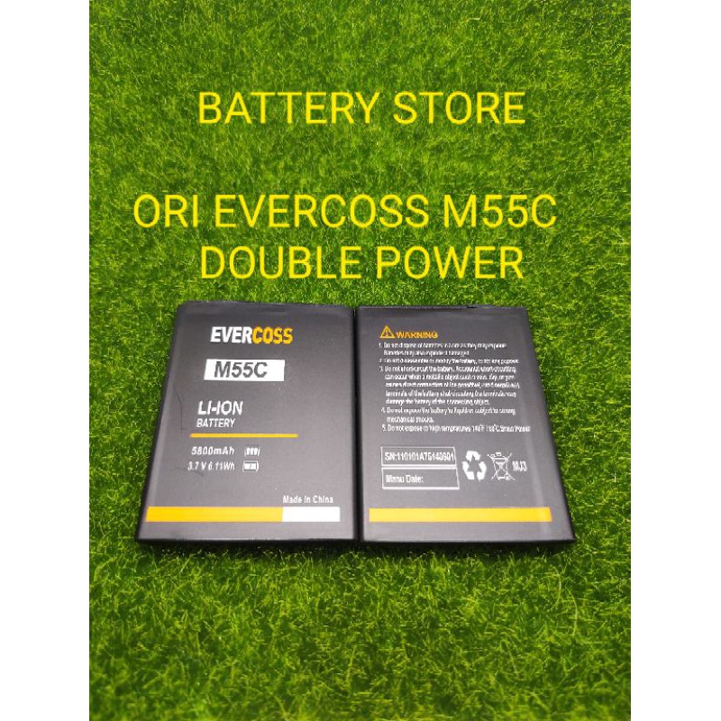 BATERAI BATTERY BATRE BATREI BATRAI BAT ORI EVERCOSS M55C DOUBLE POWER 5800mAh