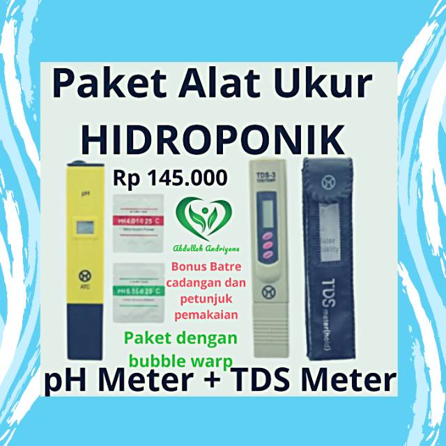 Paket Alat Ukur pH Meter& amp TDS Meter Digital Untuk Air Aquarium dan HIDROPONIK