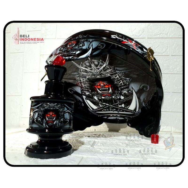 TEBOK LOVEBIRD PVC MOTIF SAMURAI X sangkar kandang burung lb love bird stiker decal pernis gloss COD