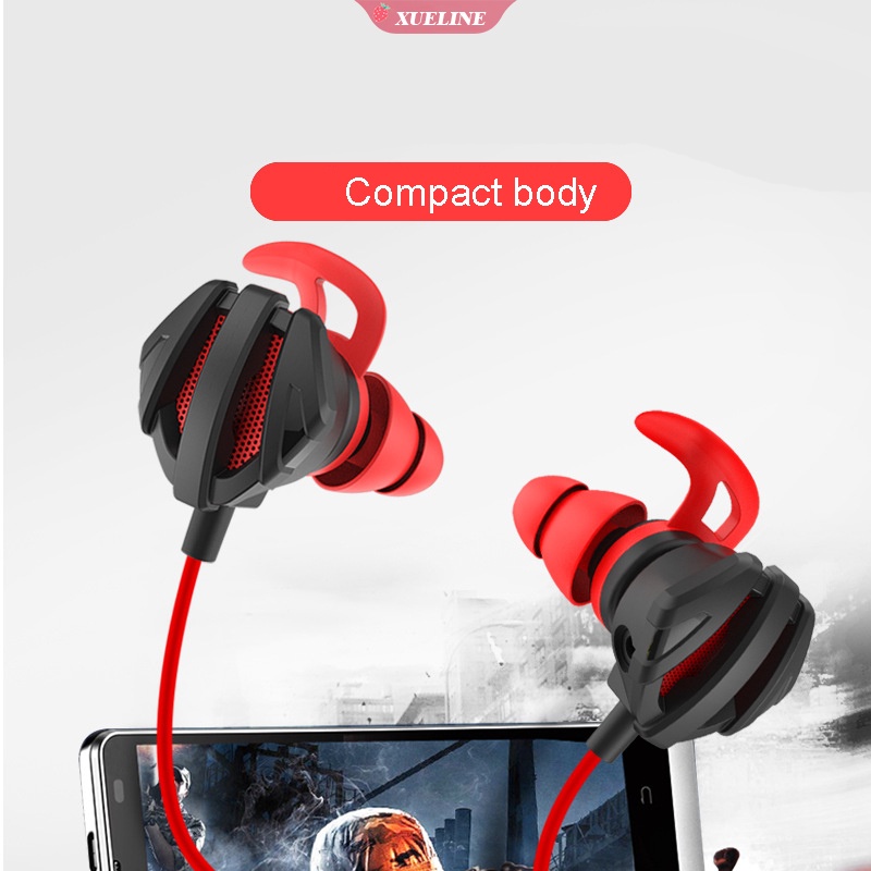 Headset Gaming In-Ear Kabel Dinamis Noise Canceling Dengan Dual Mic Untuk Komputer