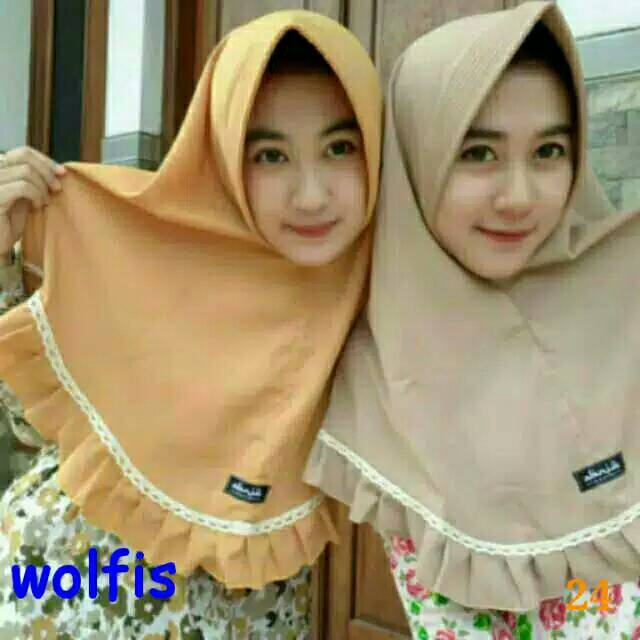 Jilbab instan Khimar rempel renda/ rempel renda/ khimar pet rempel renda/ hijab rempel Khimar