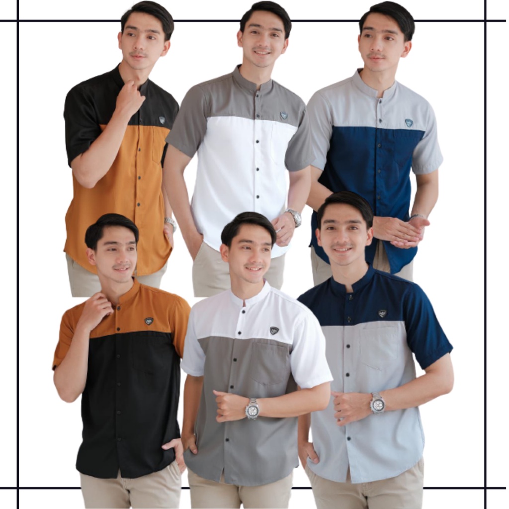 Koko Kurta Pendek Pria Terbaru Baju Muslim Motif Gradasi