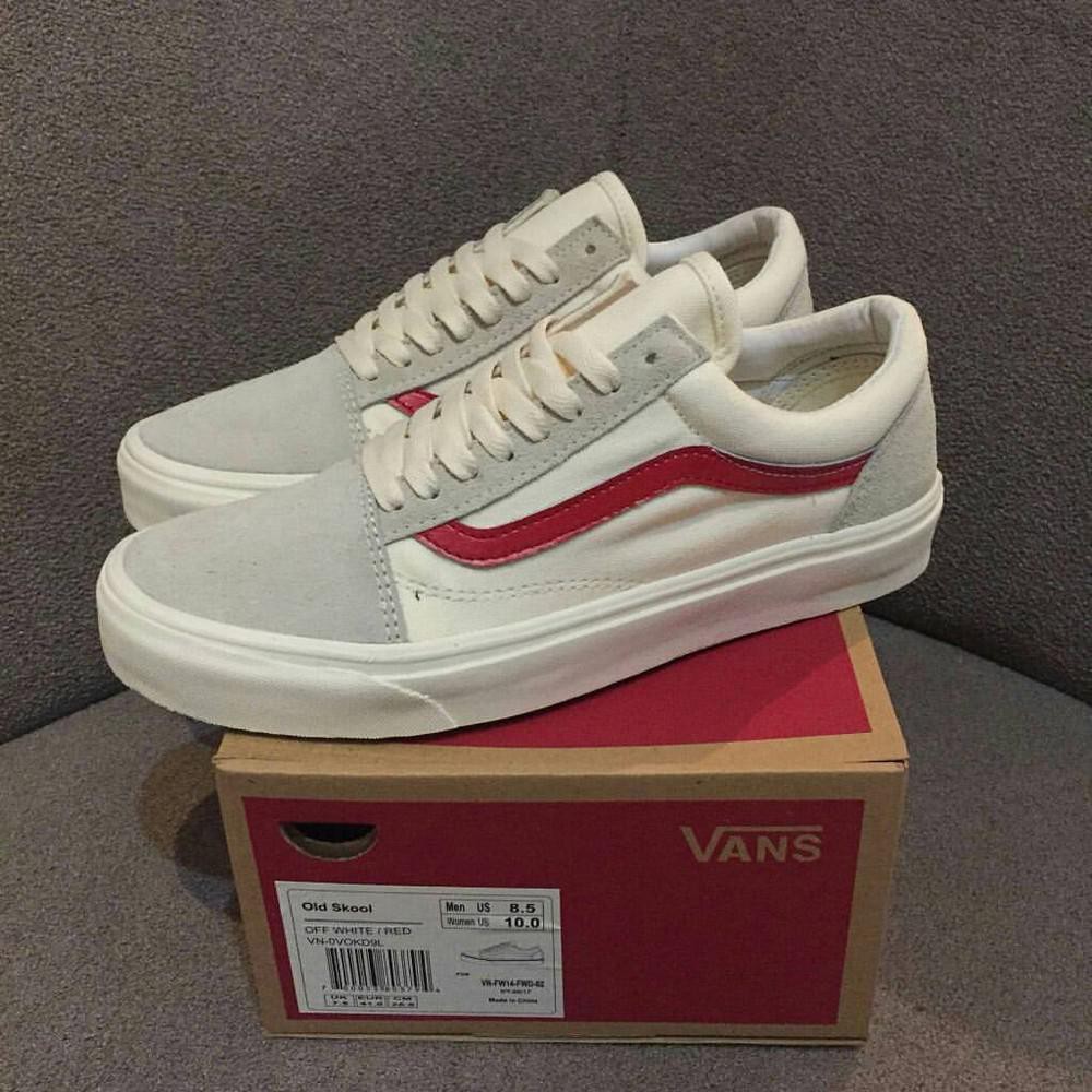 vans old skool white red