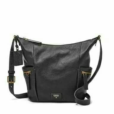 Fossil Emerson Hobo Black Leather. Bags_Branded / Tas Fossil Original