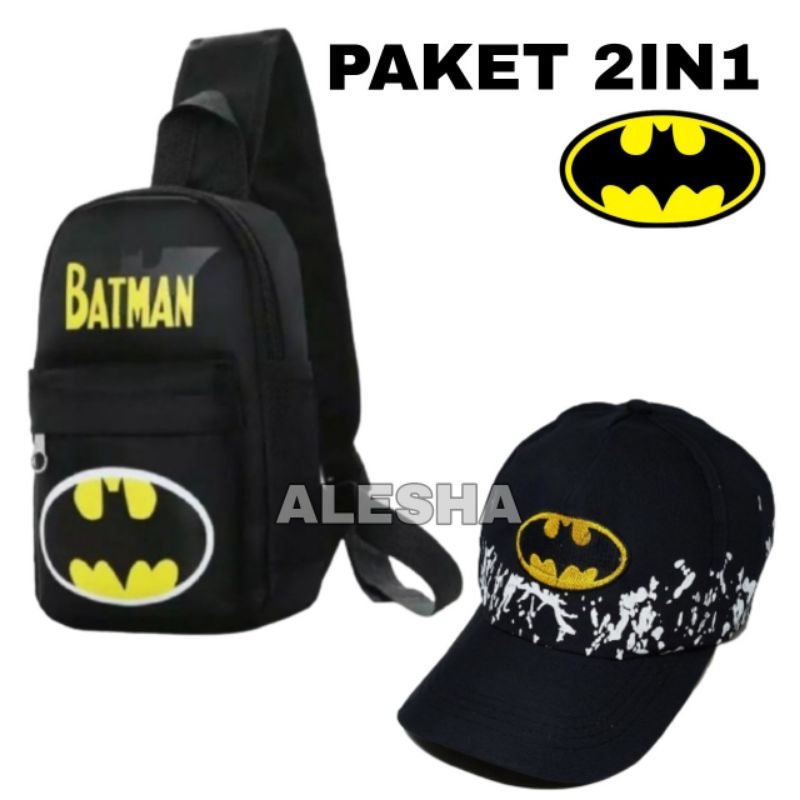 WAISTBAG ANAK,TAS SLEMPANG 2IN1 TOPI BORDIR/ GRATIS TOPI