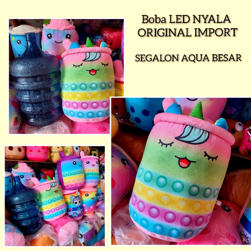 boneka boba unicorn JUMBO segalon NYALA LED ORIGINAL IMPORT