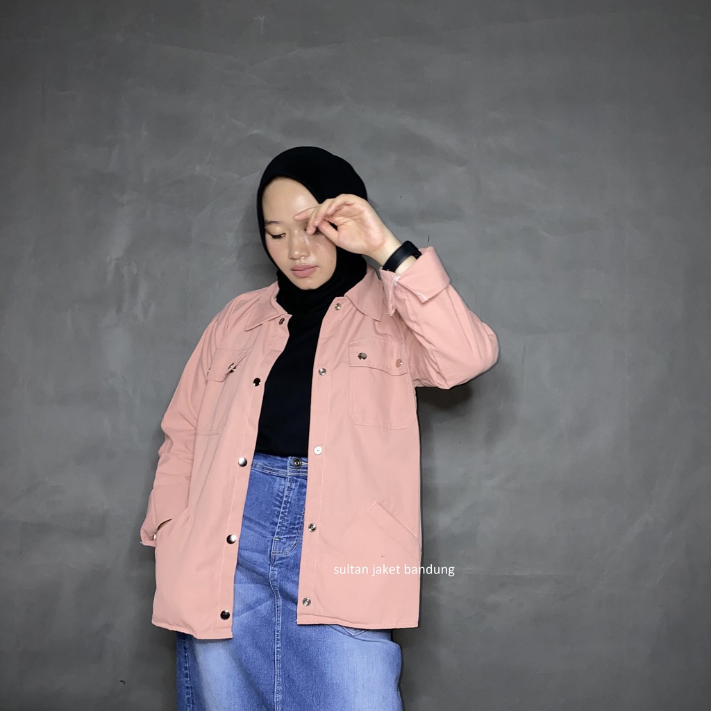 Jaket Semi Parka || Trucker Jacket || Size M - XXL-DUSTY PINK