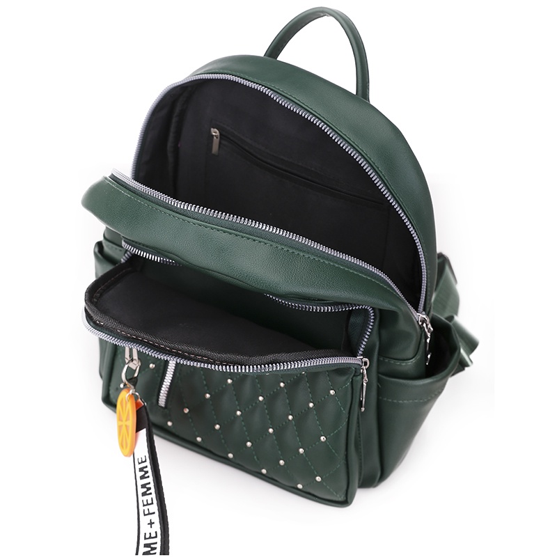 kualitas bagus import fashion tas Ransel  rivet women bags  beg perempuan  beg galas PU Leather Cewek Wanita Bag Korea Backpack 7132