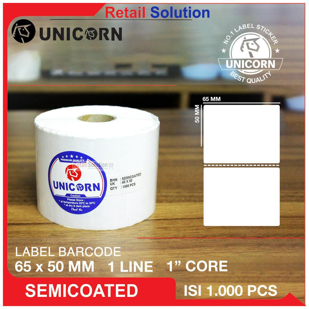 Stiker Barcode Label Semicoat - 65x50 mm / 65x50mm / 65 x 50 mm