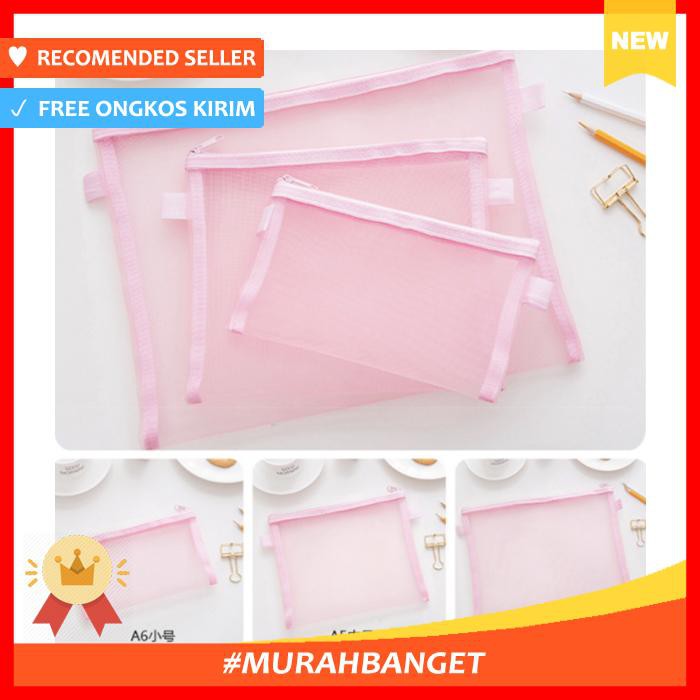 

Tempat Pensil - Map A6 / Jaring Warna Warni Transparan - Alat Tulis