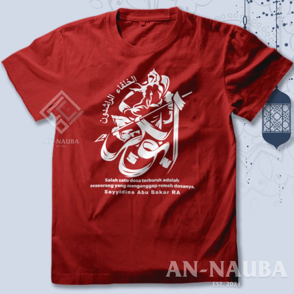 Kaos Dakwah Islami Sahabat Nabi / SAYYIDINA ABU BAKAR TSHIRT / Baju Distro Santri Muslim [AN-6332]-6