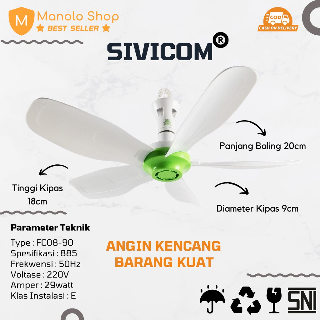SIVICOM - Kipas Angin Gantung MINIFAN 29watt 5 baling