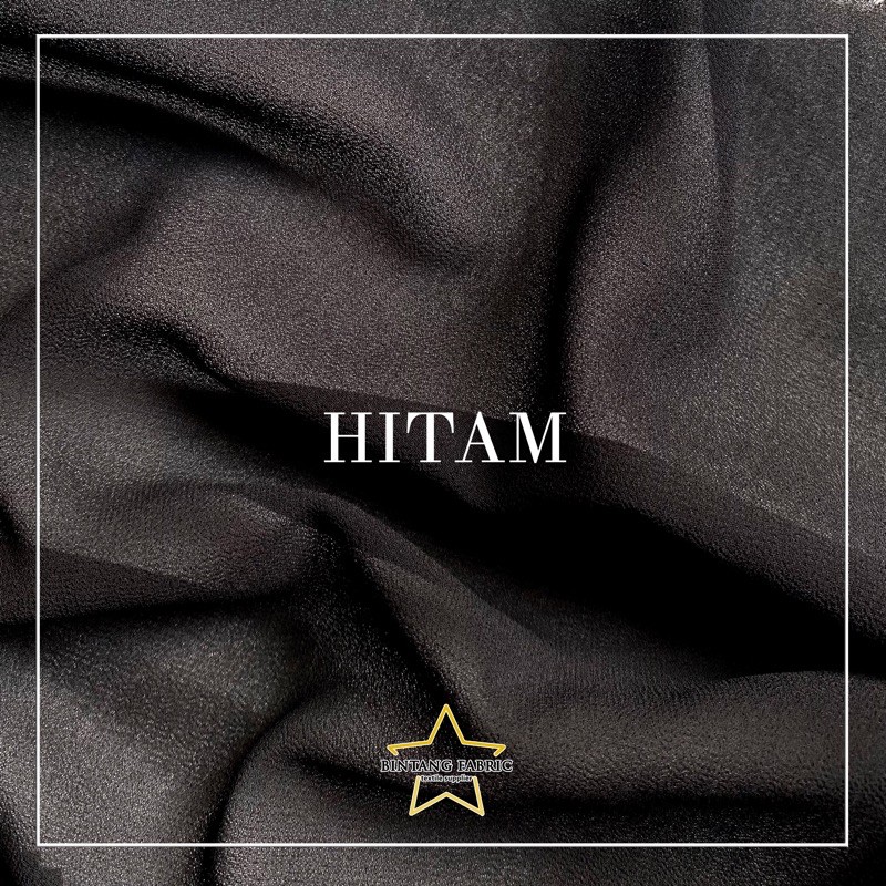 Bahan Kain Ceruti Ceruty Baby doll Premium 1/2 meter-Hitam