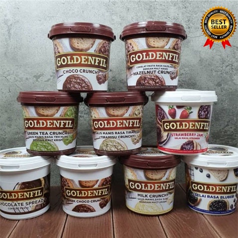 

GOLDENFIL CHOCO CRUNCHY 1Kg/GOLDENFIL SELAI/SELAI GOLDENFIL / COKLAT / TIRAMISU / GREEN TEA / MILKY