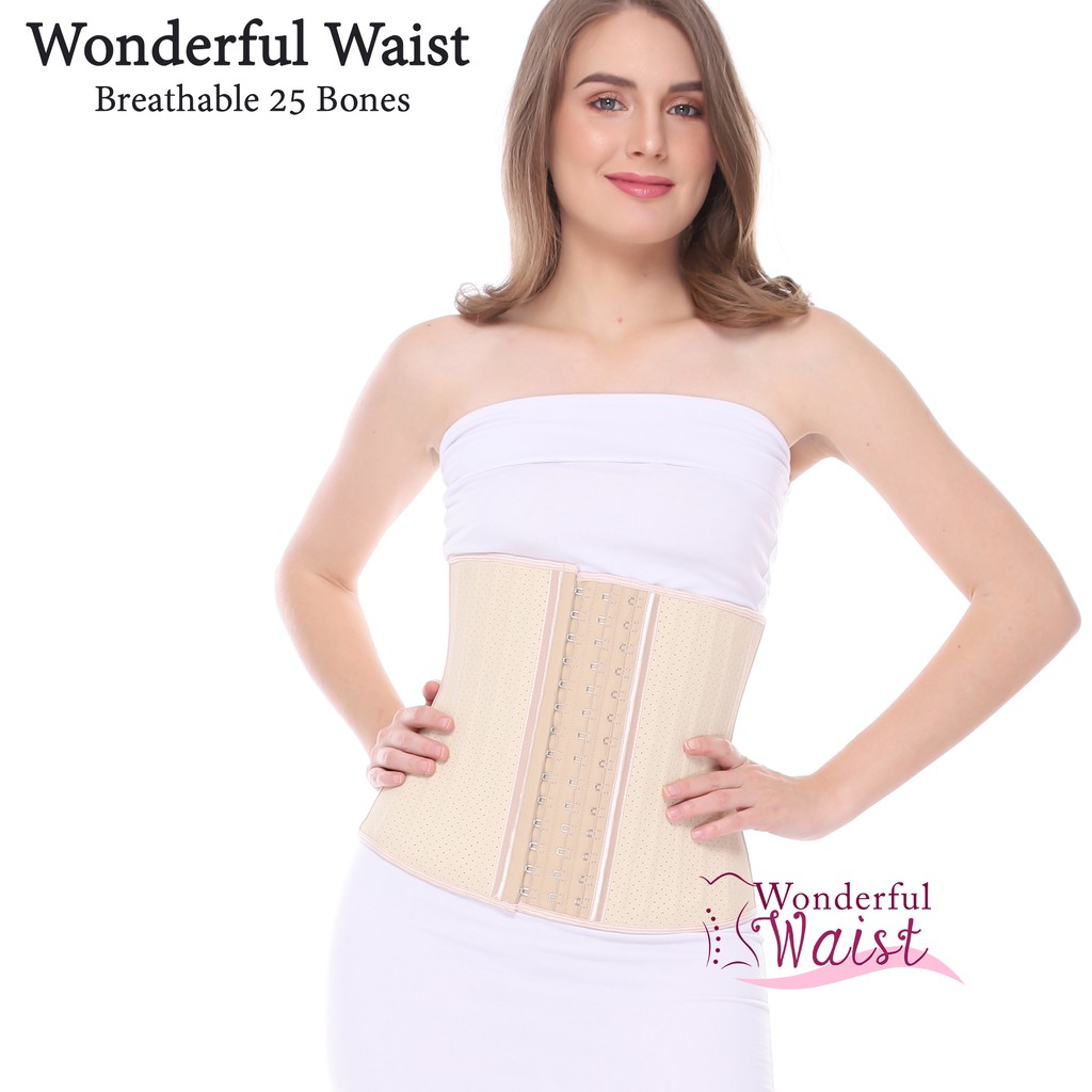 Korset pinggang 25 tulang / breathable corset / korset melahirkan / korset perut / korset langsing