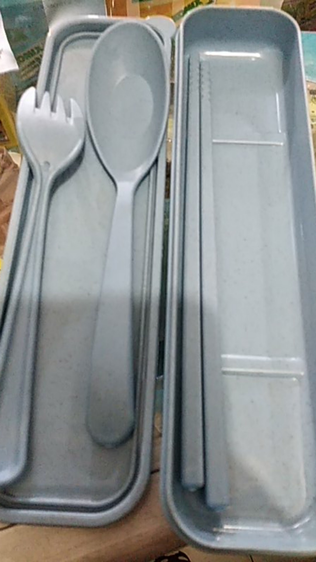Sendok Garpu Sumpit Portable Set 3 In 1 | Alat Makan Jerami Gandum Sendok 3 In 1