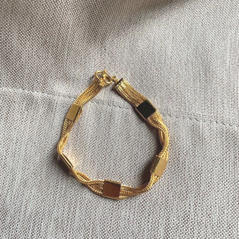 1901 Jewelry Gelang Cube Lapis Emas - 18 cm