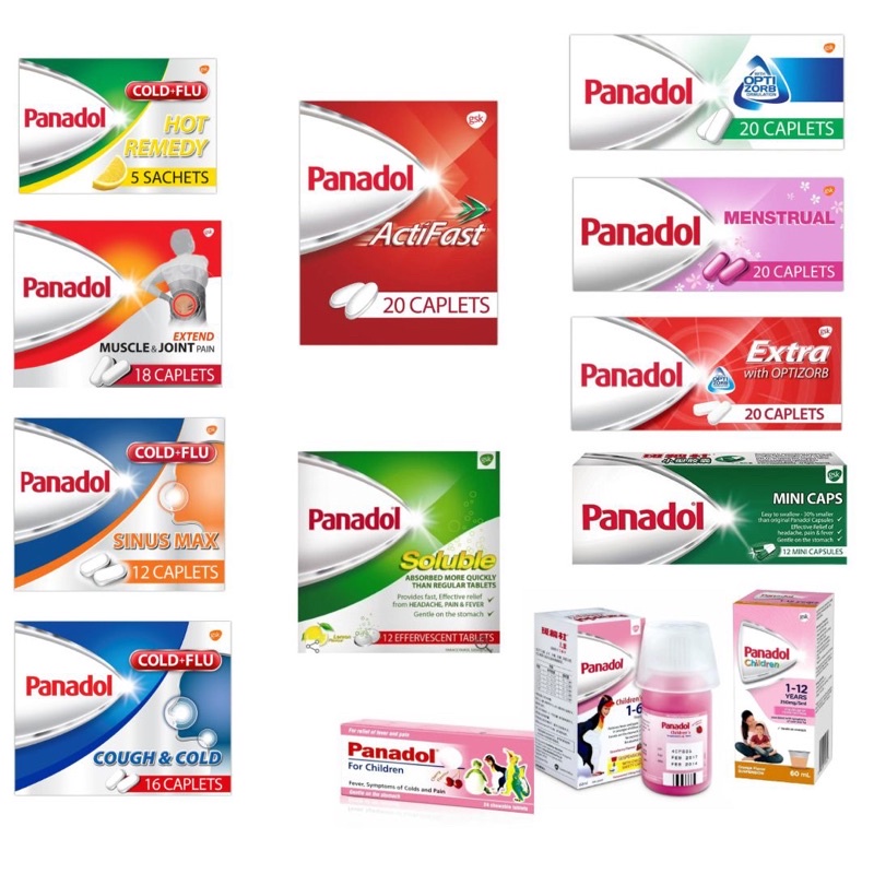 Panadol Singapore Actifast Menstrual Optizorb Extra Muscle Cold Flu Anak Children 1-6 1-12