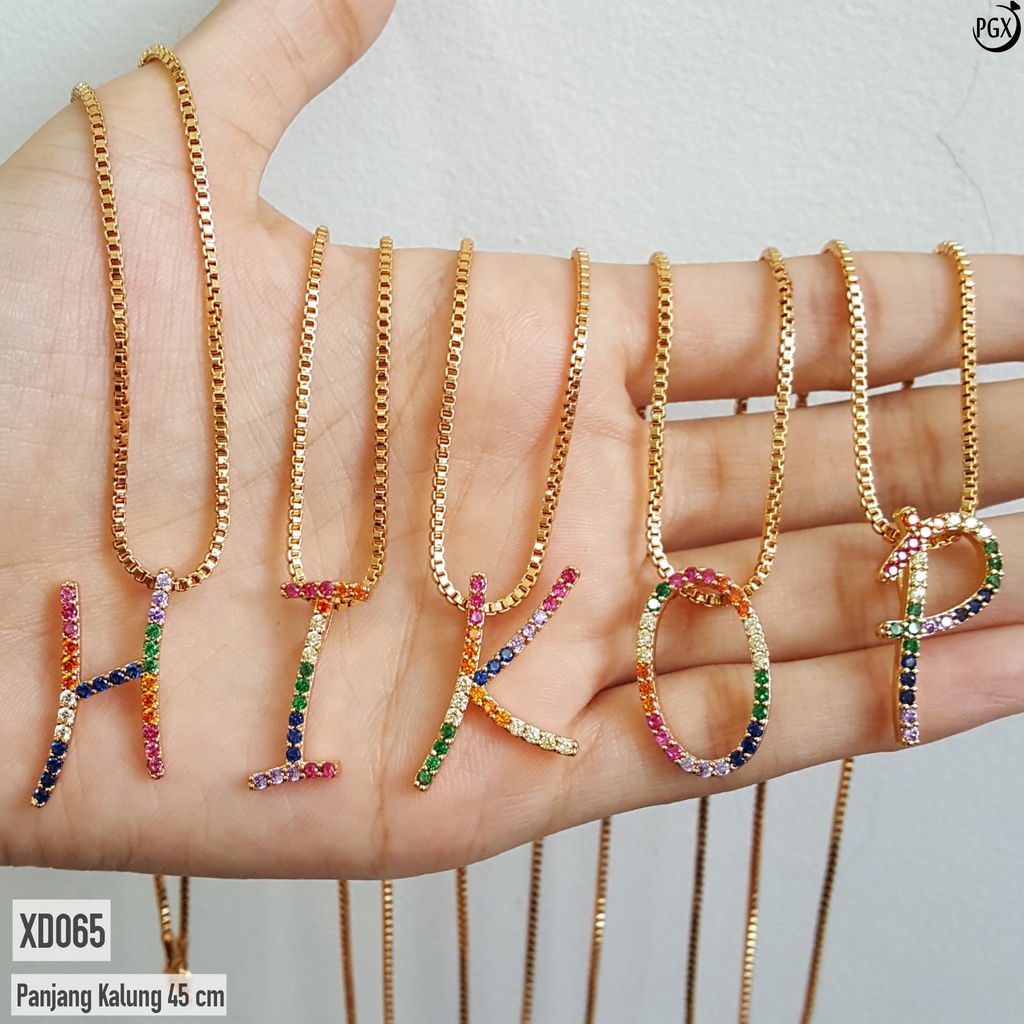 PGX Kalung Wanita Huruf Inisial Nama Xuping Aksesoris Fashion Perhiasan Lapis Emas - XD065