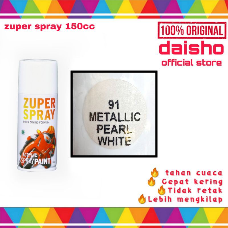 zuper spray 150cc putih mutiara metallic pearl white cat semprot pilok pilox pylox