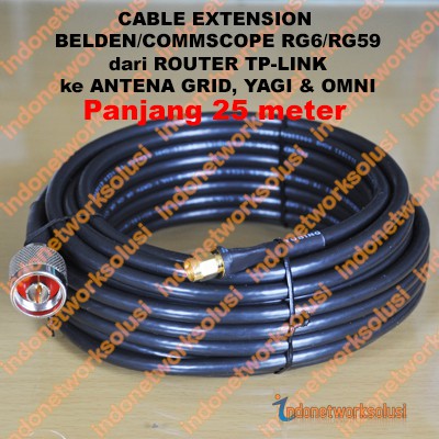 Tp-Link Router Cable Extension Kabel Ekstension Commscope Ke ANTENA GRID YAGI OMNI (25m)