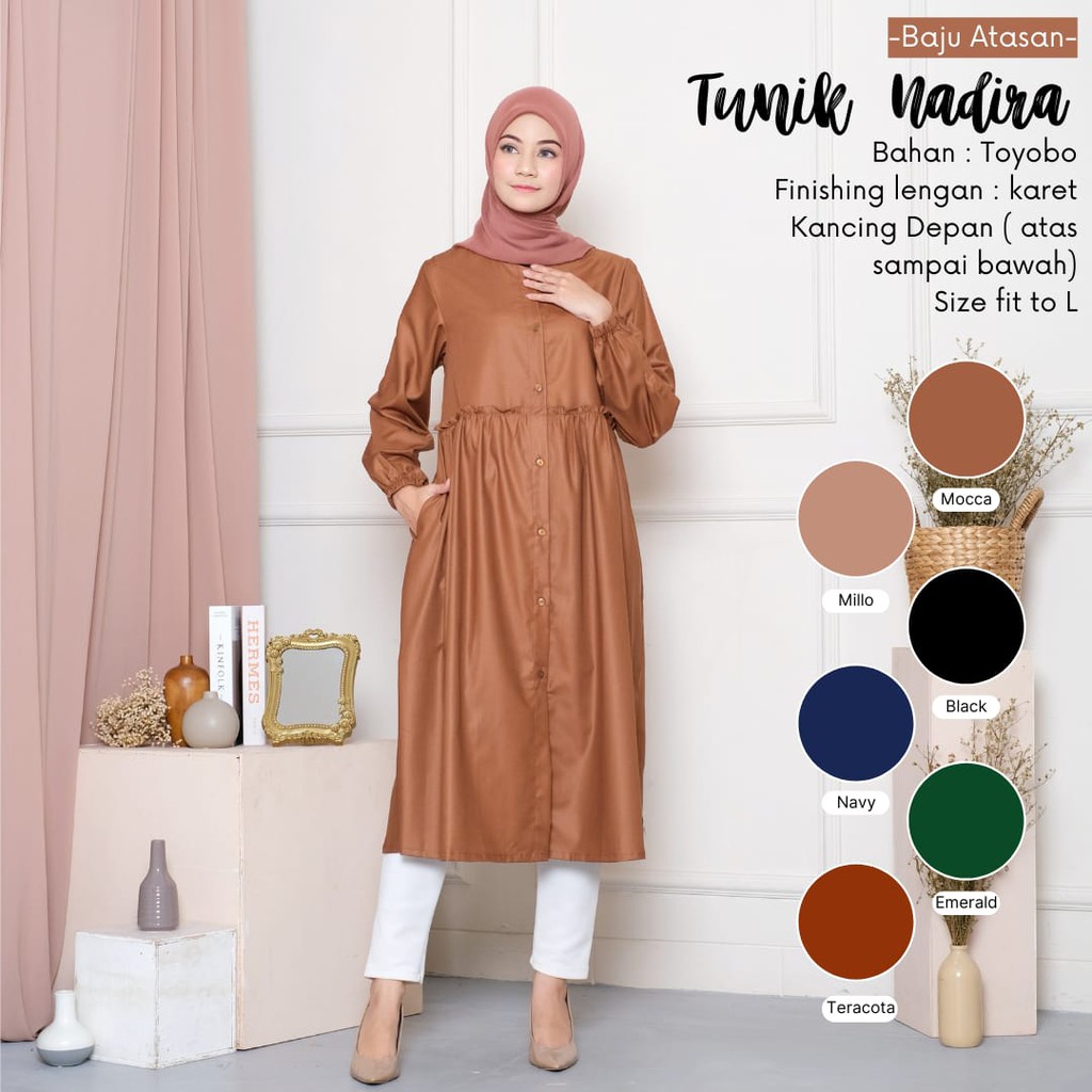 Termurah - Tunik Dress Polos Baju Atasan Tunik Toyobo Jumbo Bahan Toyobo Nyaman Dipakai | Bisa Cod