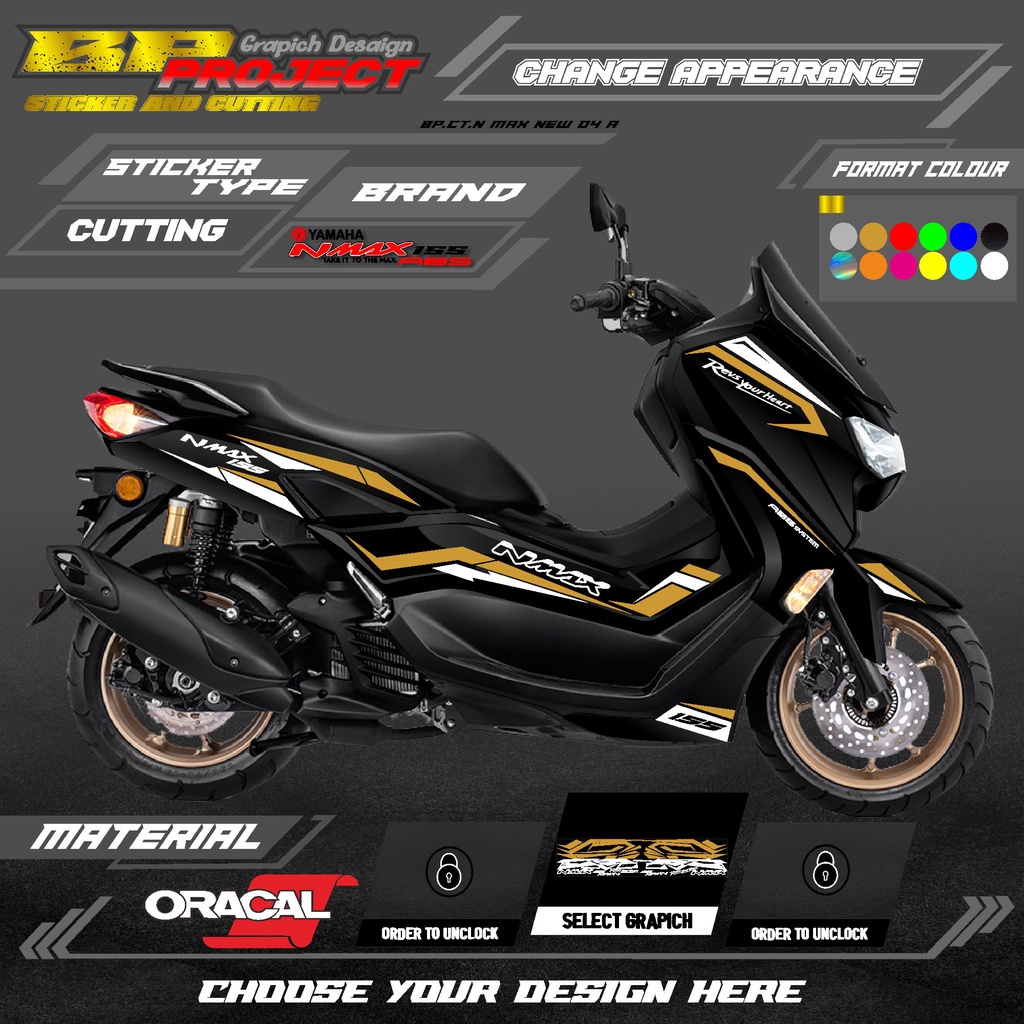 STICKER CUTTING BODY MOTOR N MAX NEW 2020 setiker polet yamaha N MAX 155 new 2020. CODE BP.04 A