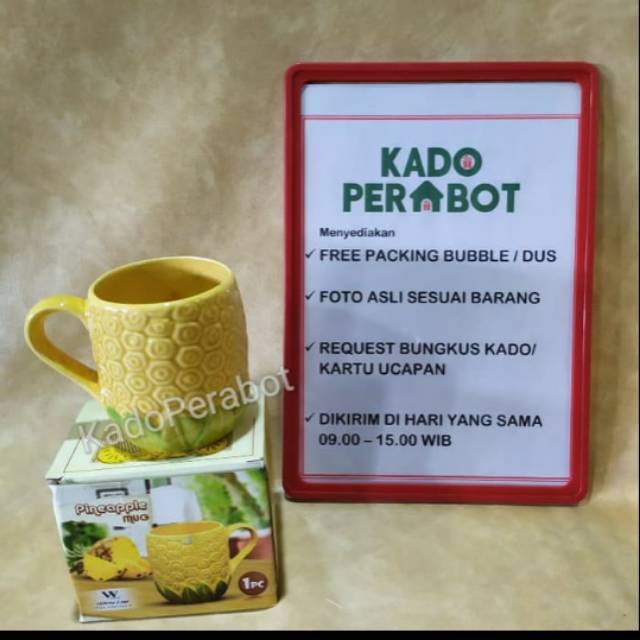 MUG keramik pineaple  Yellow Premium  Fine Porcelain