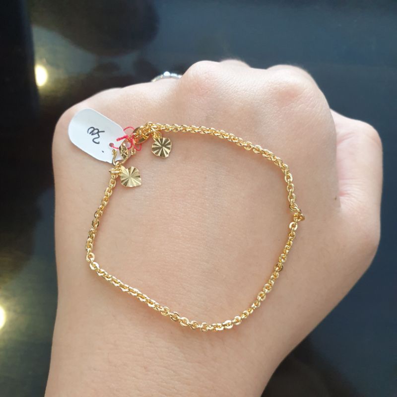 Gelang tangan dewasa rantai nori emas asli kadar 300