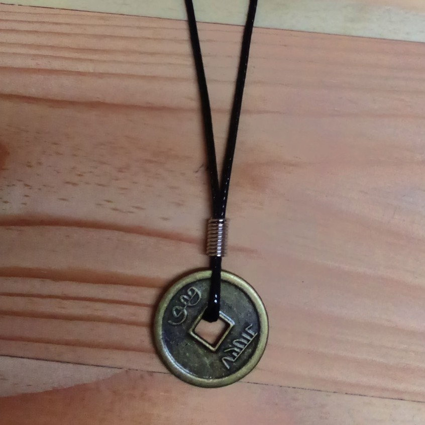 Kalung Tali Pria Wanita Liontin Koin China Besi Termurah