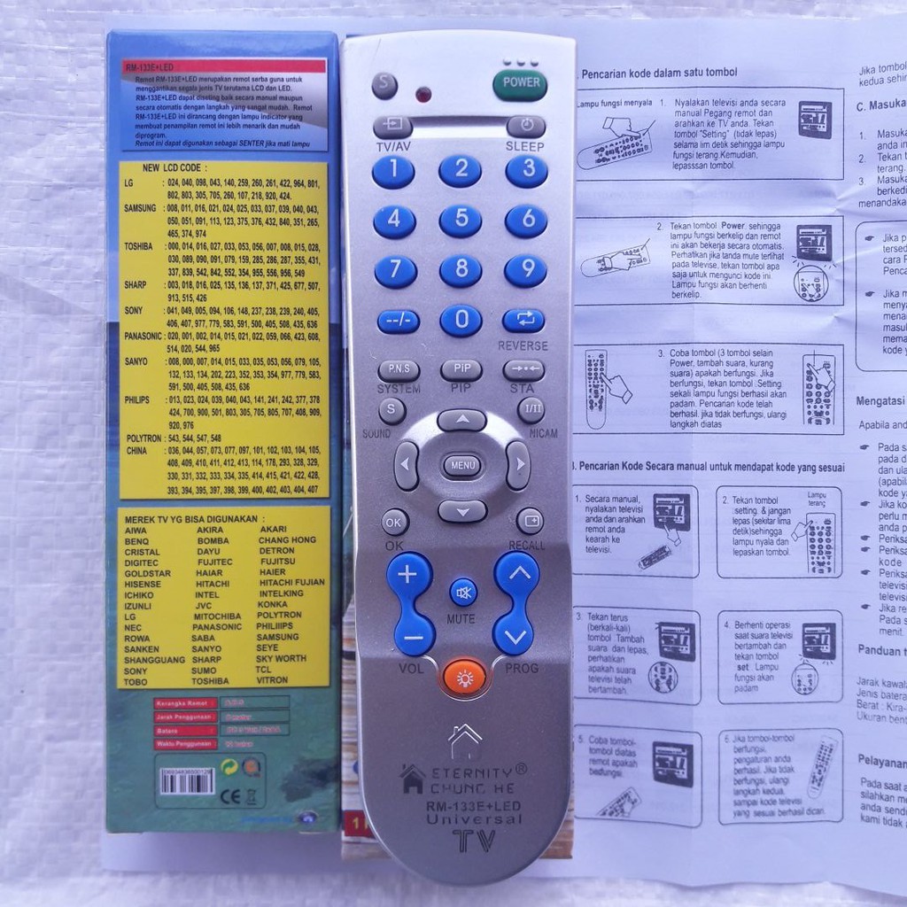 Remot Remote Multi Fungsi Tv Tabung/RM 133 Ada senter