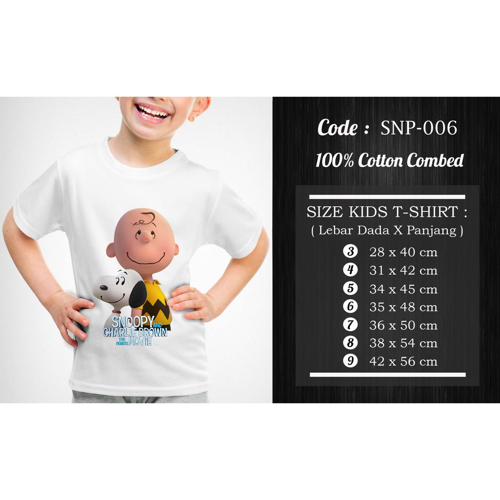 [FREE NAMA!!] Kaos Anak &amp; Family Snoopy 100% COTTON PREMIUM