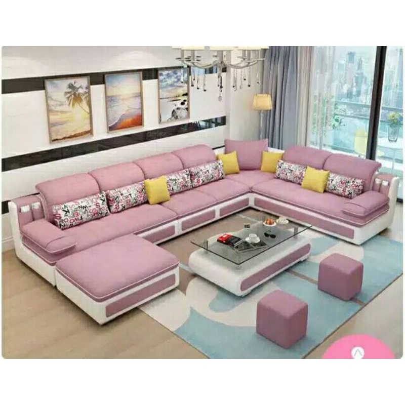 Sofa Minimalis Sofa Kayu Jati Sofa Fullseat Cantik Pink
