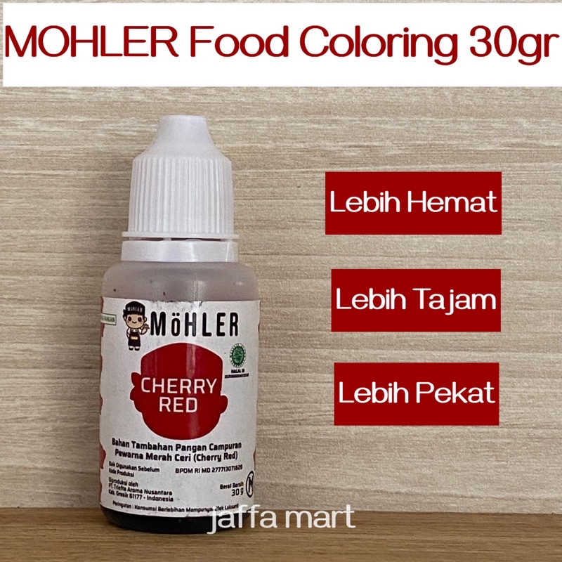 

✨️JAFFA MART✨️ Pewarna Makanan MOHLER 30gr - MERAH CERI / CHERRY RED