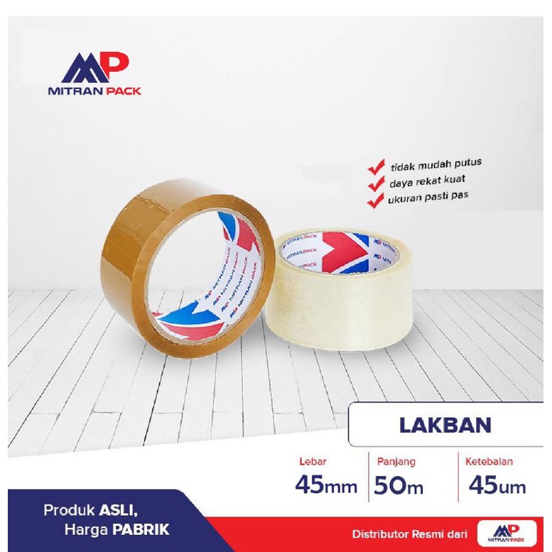 

Lakban Bening/Coklat 65 Meter, Merk Mitran Pack TEBAL