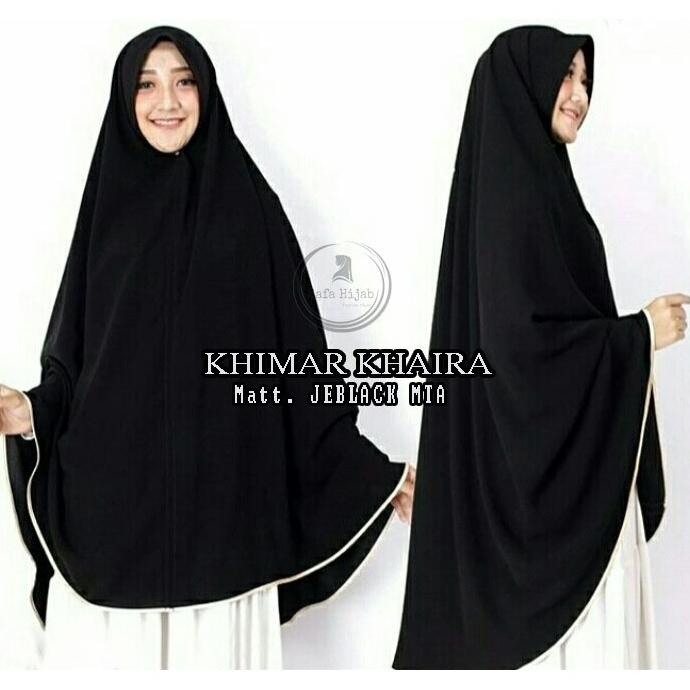 Khimar Jumbo Syar'I Jetblack Mta Syar'I Jumbo Oryginal List Pita Warna/Polos Super Cantik Pet Dan No