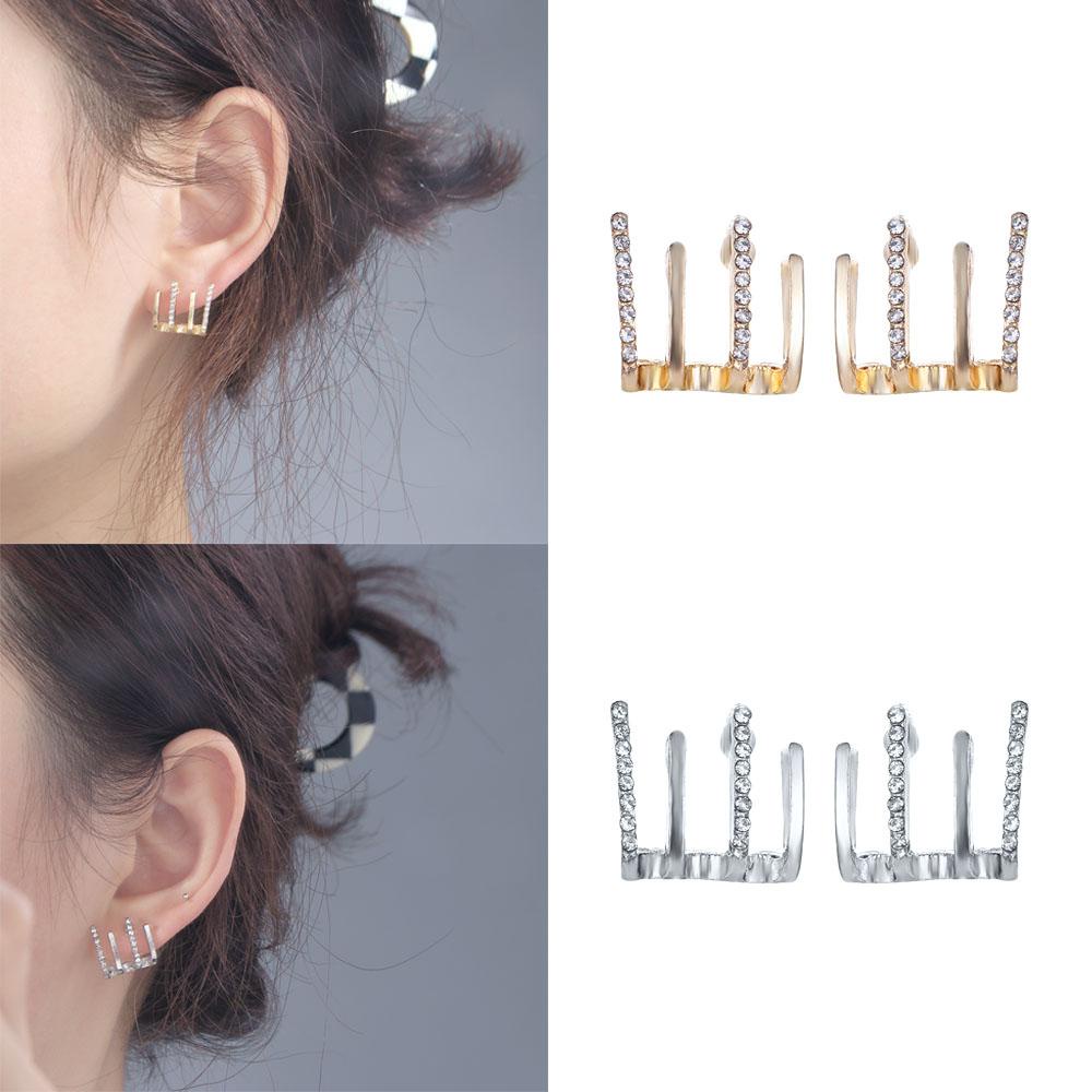 Mxbeauty Anting Wanita Trendi Indah Aksesoris Pesta Gadis Perhiasan Elegan Pesona Lady Empat Cakar Baris Anting-Anting