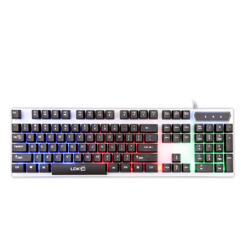 Keyboard Gaming PC komputer Gaming RGB LED Key board kiboard Black LDKAI R260 Grab Medan