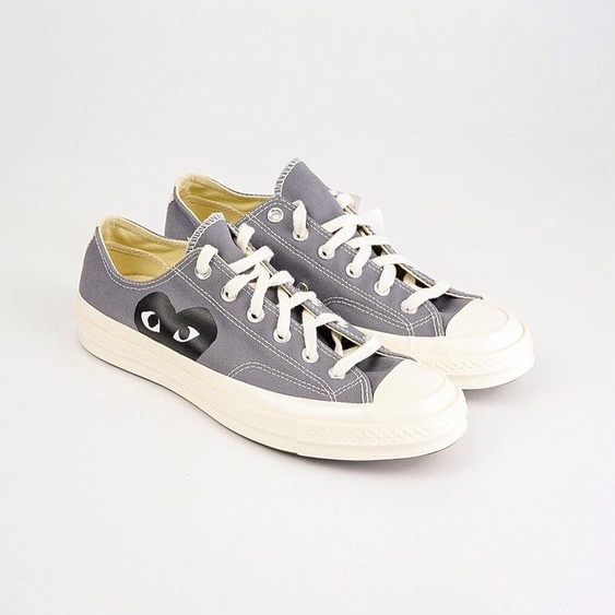 Converse CDG Low Big Heart Steel Grey