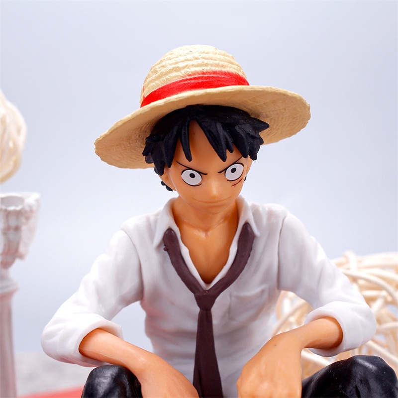 Mainan Action Figure Model Anime One Piece Luffy Duduk Untuk Koleksi