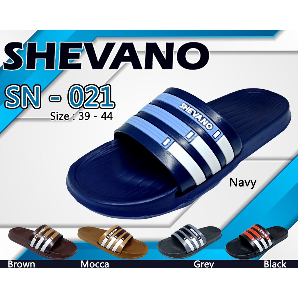 Sandal Slop Cowok Motif Full Garis Shevano 021