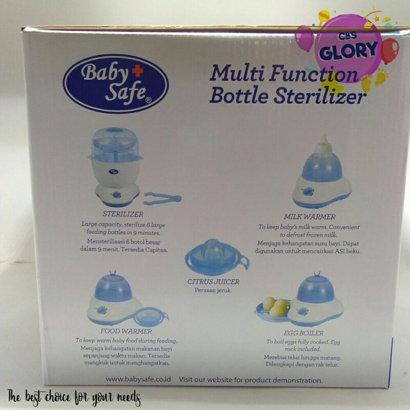 Baby Safe Steril Multifungsi Botol ASI Muat 6 Botol/Multi Funtion Bottle Sterilizer