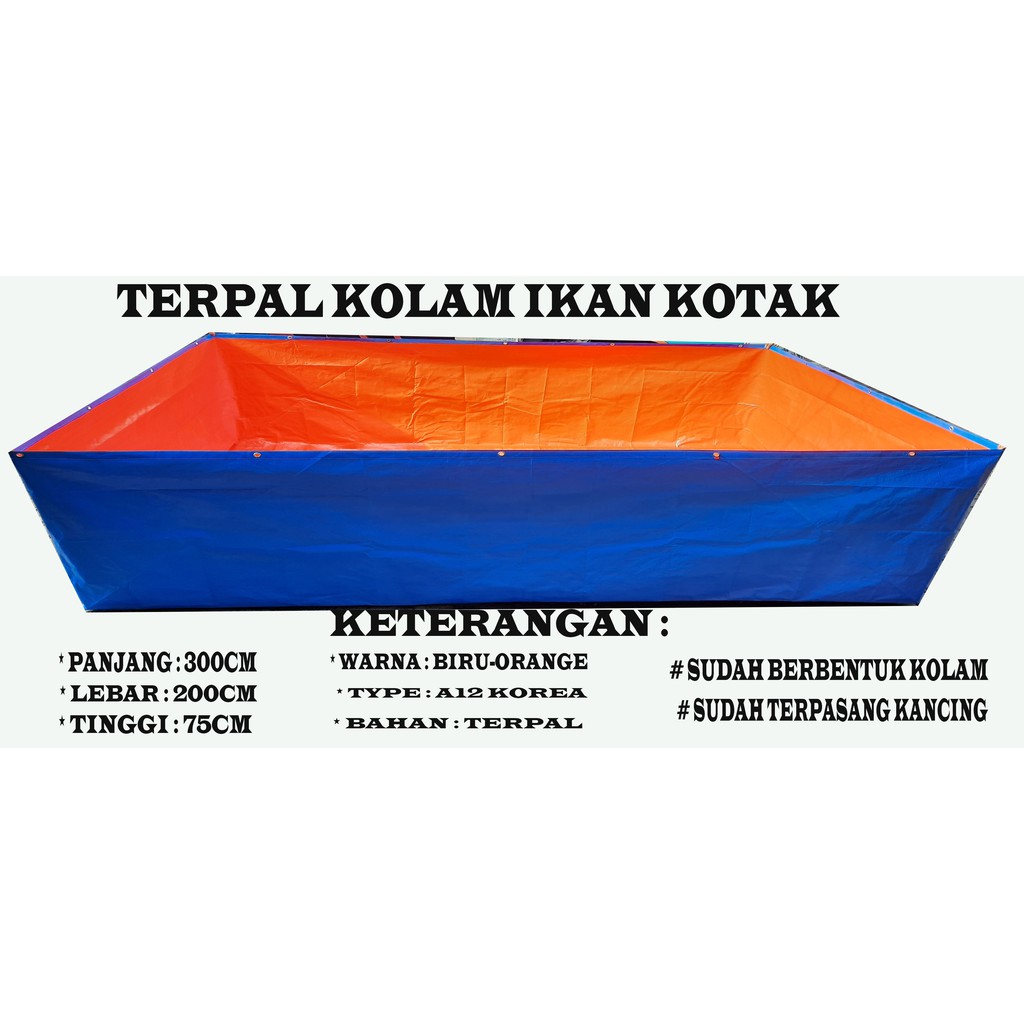 Terpal kolam ikan lele (300x200x75) A12korea sangat cocok buat ternak ikan bagi pemula dan 100% ORI