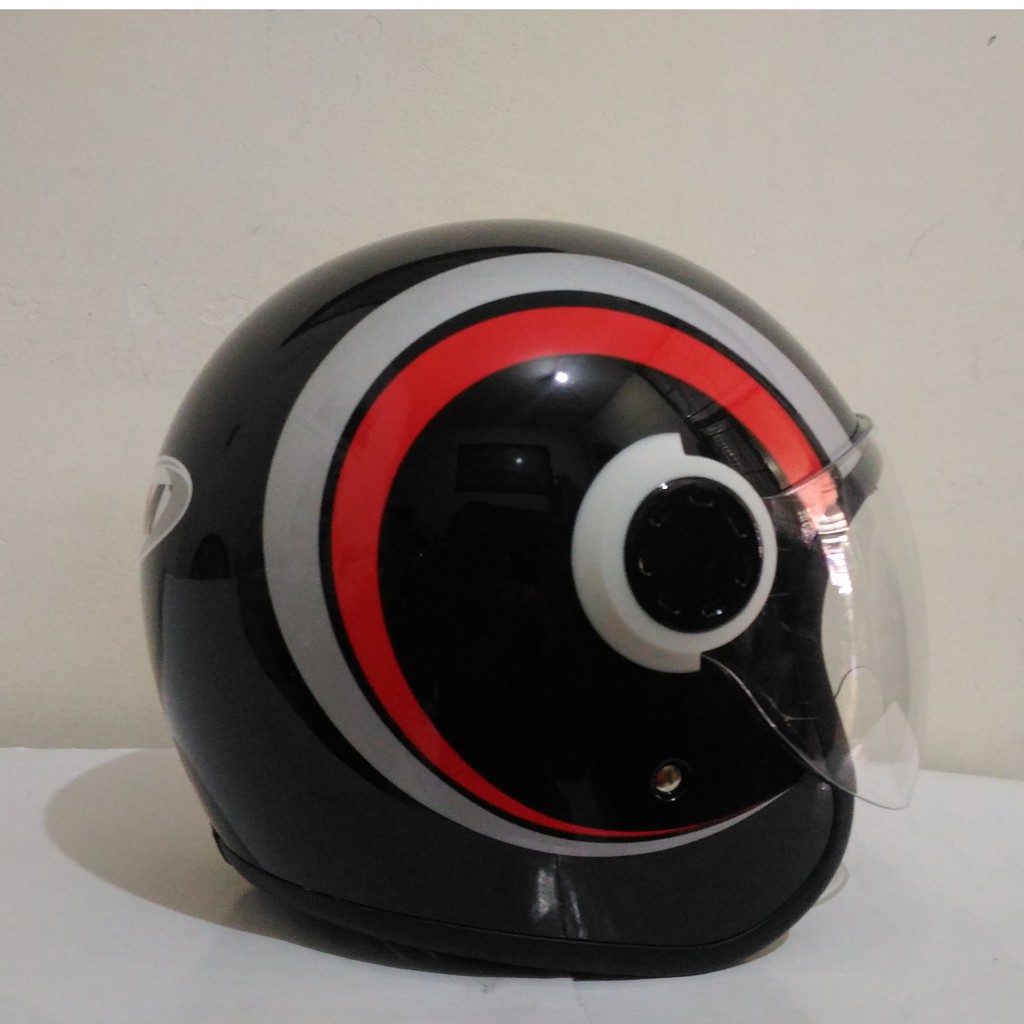 HELM  GM  VINT  CRESENT    BLACK  RED,   BLACK  SILVER