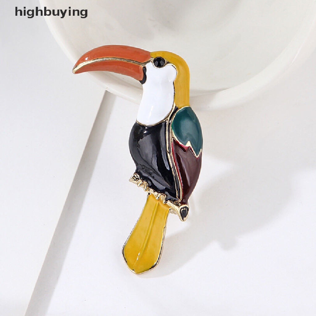 Hbid Bros Pin Enamel Bentuk Burung Toucan Warna Warni Untuk Dekorasi Tas